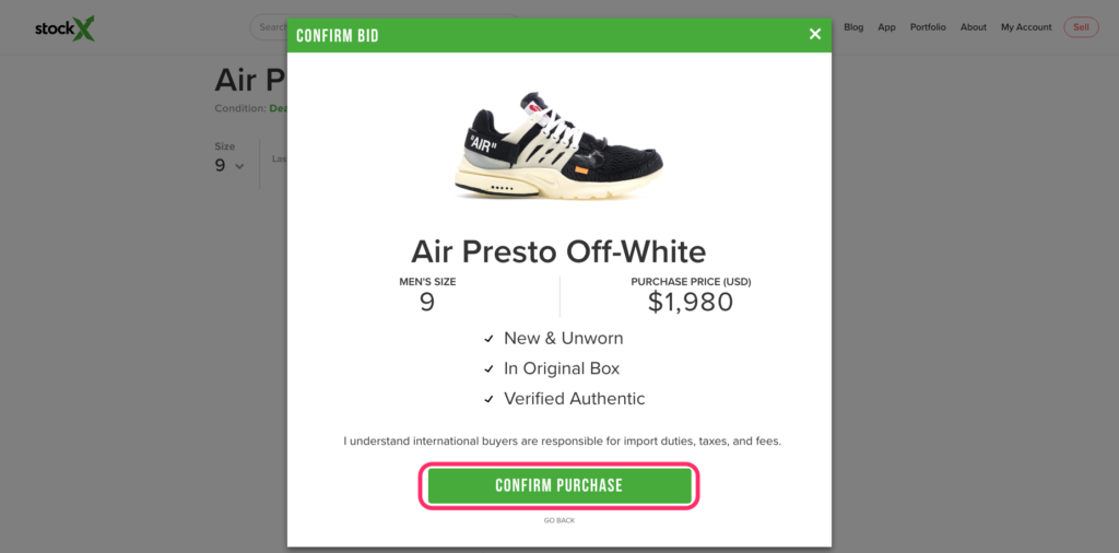 sell used on stockx