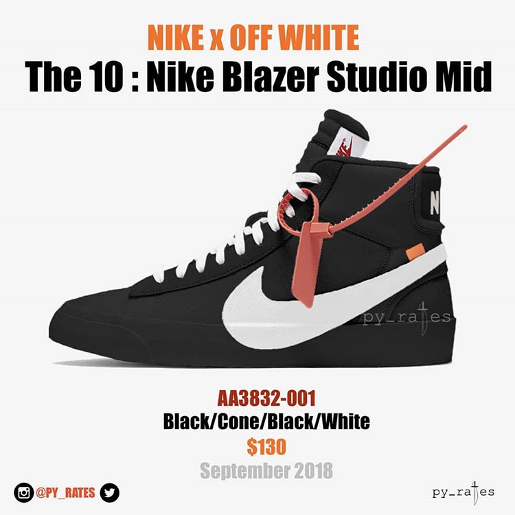 2018年9月15日/22日発売予定】OFF-WHITE × NIKE BLAZER Studio Mid V2 
